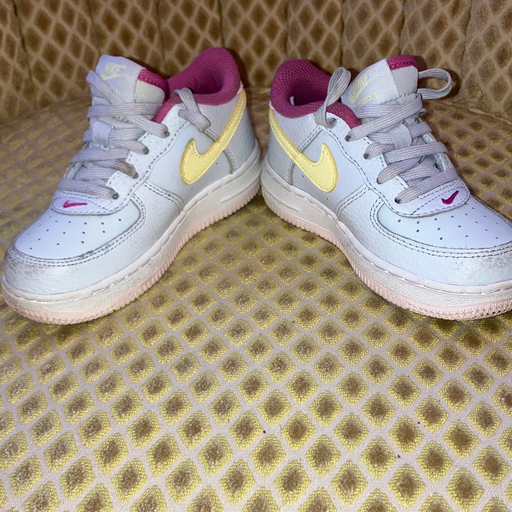 NIKE AF1 GREY CITRON FUSION LITTLE GIRLS 9C